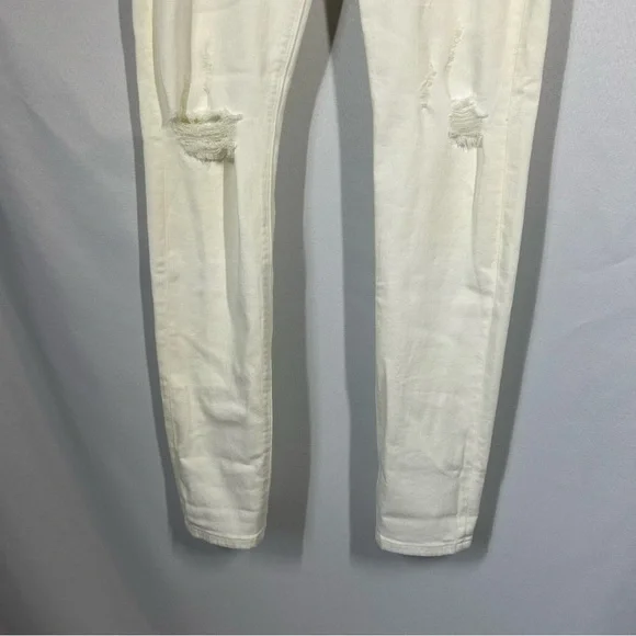 NWT Hudson | Midrise Nico Distressed Super Skinny White Jeans Women’s Size 29 - Picture 5 of 17
